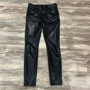 Mother Super Swooner Faux Leather Black pants size 29